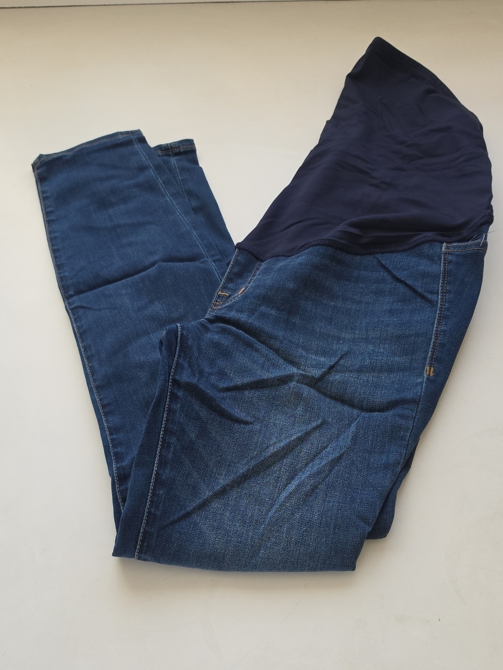 Madewell Dark Blue Skinny Maternity Jeans with Navy Panel